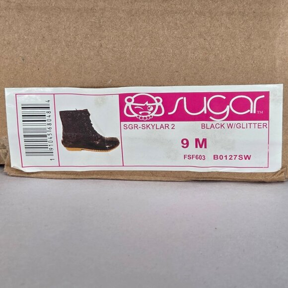 Sugar Women's Skylar Glitter Duck Boots - Black Glitter - Picture 6 of 8